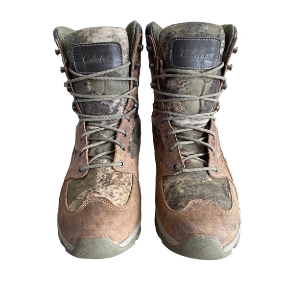 Cabelas Silent Stalk GTX 9 Inch Boot Mens 8 D Camo 400 Gr Insulated Leather - Picture 2 of 10